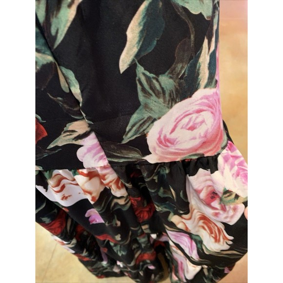 Maxi Skirt Dark Floral Paneled Sz S/M Festivals Fairy Rose Boho Hippie 70’s - Picture 6 of 8